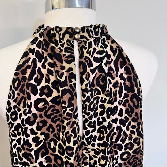 Lilly Pulitzer Leopard Print Halter Neck Sleeveless Blouse Top Size Extra Small - Picture 6 of 8
